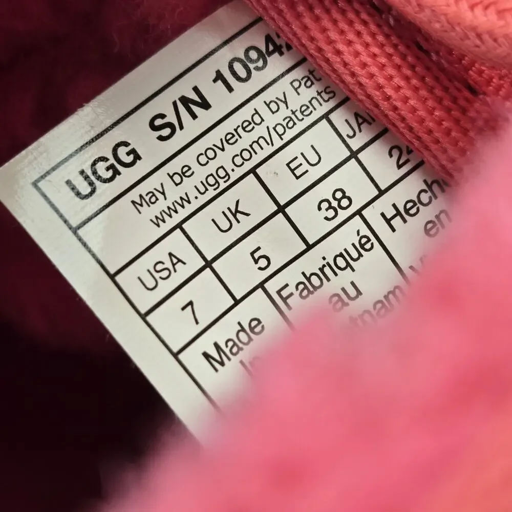 NEW UGG Neumel Womens Size 7 Fuzzy Warm Chukka Boots Shoes Slippers Pink